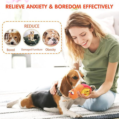 Dog Enrichment Toys - Dog Puzzles Squeaky Treat Dispensing Crinkle Plush Snuffle Toys - Treat Toy for Small Medium Large Breed Puppy, Snail