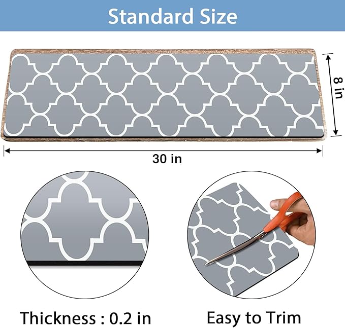 Rubber Carpet for Stairs, 15 Pack Non Slip Stair Treads Indoor for Wooden Steps, 30x8 Inch Reusable Staircase Runner Safety Step Carpet Treads for Wood Stairs, Lantern Grey
