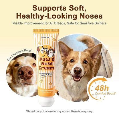 Paw & Nose Balm for Dogs & Cats - 1.76 oz | for Dry, Cracked Paw Pads & Rough Snout | Conditioning Formula with Organic Shea Butter, Jojoba Oil & Ceramide Complex | Safe & Lickable
