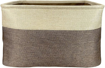 Personalized Foldable Storage Basket with Lovely Dog Yorkie Collapsible Sturdy Fabric Pet Toys Storage Bin Cube with Handles for Organizing Shelf Home Closet, Brown and White