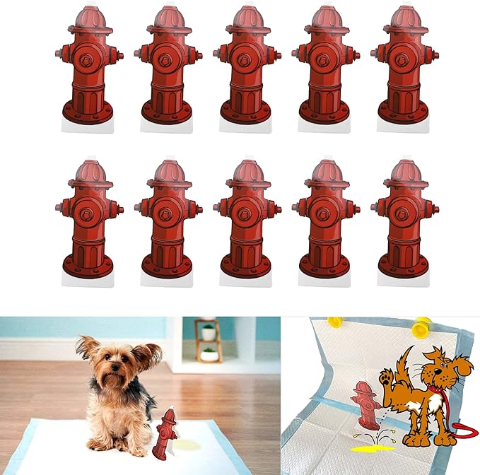 LIZEALUCKY Dog Pee Pad,10Pack Dog Pee Pad Trainer Paper Fire Hydrant Shaped Pet Diaper Pad Guide Pet Potty Guide for Dog Puppy