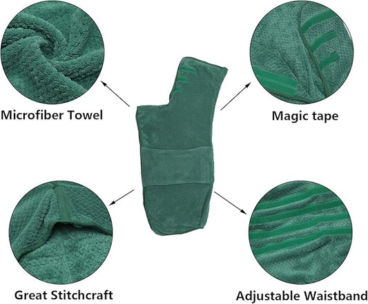 Geyecete Dog Bathrobe Towel Dog Drying Coat-Dry Fast Dog Bag-Pineapple Grid Fast Drying Super Absorbent Pet Dog Bath Robe Towel-Green-3XL
