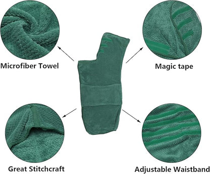 Geyecete Pineapple Grid Fast Drying Super Absorbent Dog Cat Bath Robe Towel - Green - XXL