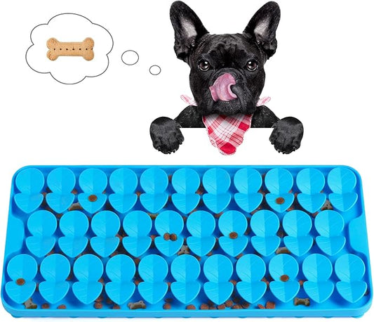 Silicone Snuffle Mat for Large Dogs, Dog Lick Mat Slow Feeder, Pet Licking Treat Mat with Suction Cups for Smell Training Slow Eating, XL Blue