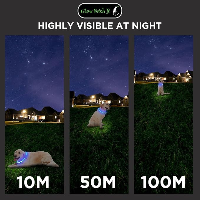 (2 Pack) 360 LED Light Up Dog Collar Rechargeable 3 Modes Pet Safety Lights Necklace for Night Walking TPU Reusable Universal Adjustable Cut to Fit Small, Med, Large (2 Pack Red+Green)