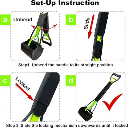 ienjoyed 2-Pack Pooper Scooper for Large Small Dogs Heavy Duty, 28" Long Handle Poop Scoop for Yard, Grass, Gravel, Dog Poop Grabber with High Strength Material and Durable Spring