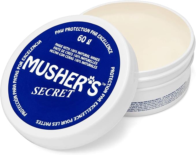 Musher's Secret Dog Paw Wax 60g – Moisturizing Dog Paw Balm – Helps Protect & Heals Cracked Paws – Creates an Invisible Paw Protectors Barrier – All-Natural Nose & Paw Balm with Vitamin E
