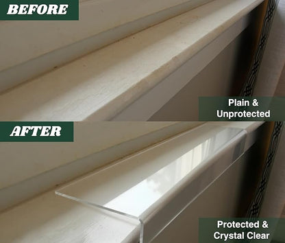 CLAWGUARD Plexiglass Window Sill Protector – Thick Crystal Clear Window Sill Cover & Extender – Window Ledge Protector for Dogs & Cats (35.5in. x 3.25in.)