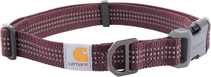 Carhartt Nylon Webbing Dog Collar, Fully Adjustable W/Durable Side Release Buckle, Deep Wine, Large