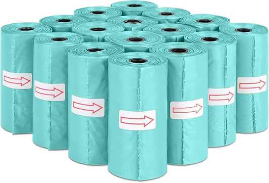 Toplive Dog Poop Bags Rolls, Dogs Waste Bag for Dog Doggie, Thick & Leak-Proof Poop Bag Doggy for Outdoor Puppy Walking and Travel, 16 Rolls (240 Bags), Blue