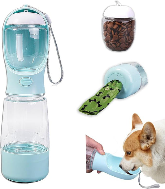 Portable Dog Water Bottle Portable Water Bottle for Dogs On The Go,Portable Dog Bowl Cat Bowl for Pet(Blue)