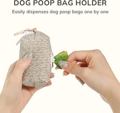Dog Poop Bag Holder with Clip, Stylish Doggy Waste Bag Dispenser for Dog Leash, Durable Portable Poop Bag Carrier No Include Poop Bag Inside
