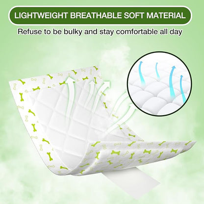 Dog Diaper Liners Booster Pads for Male & Female Dogs, Disposable Doggie Diaper Inserts Fit Dog Belly Bands and Male Wraps, Super Absorbent and Leakproof Long-100Count