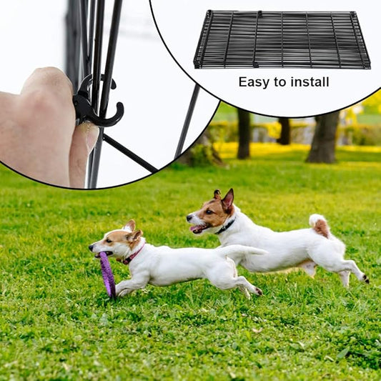BestPet | Foldable Dog Playpen | 48 Inch, 8 Panels | Metal Pet Exercise Pen | Indoor Outdoor Portable Dog Fence with Door | Removable, Rust-Resistant Secure Pet Kennel | Easy to Assemble