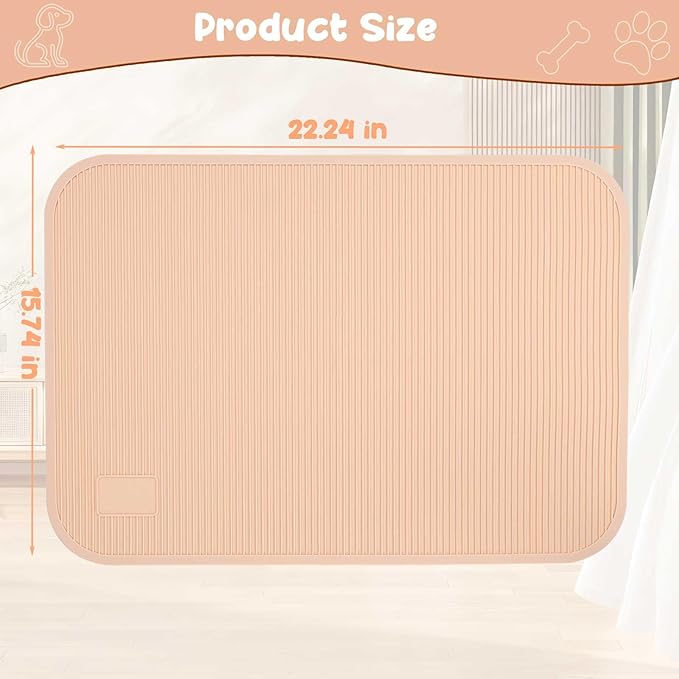 Dog Grooming Table Mat Pad Non Slip，Silicone Durable Premium Non-Slip Dog Bath Mat，Slip Mat - Bathing Mat for Pets，22.45inchX15.75inch (Khaki)