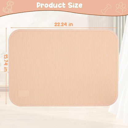 Dog Grooming Table Mat Pad Non Slip，Silicone Durable Premium Non-Slip Dog Bath Mat，Slip Mat - Bathing Mat for Pets，22.45inchX15.75inch (Khaki)