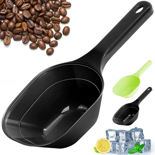 2PACK Dog-Cat Food-Scoop Measuring-Cup,1 Cup Capacity Versatile Plastic Pet Food Scoop with Measuring Lines 1 Cup and 1/2 Cup for Precise Portion Control (Black and Green)