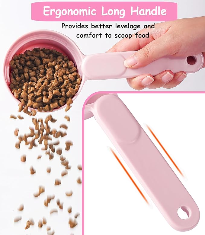 Dog Food Scoop 1 Cup 1/2 Cup - Melamine Dog Food Measuring Cup, Pet Food Scoop for Dog Cat...Comfortable Long Handle for Easy to Scoop Food