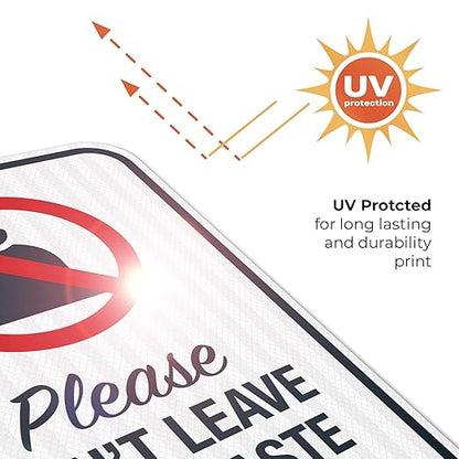 Please Don’t Leave Dog Waste Bags Here 12x18 Inches, 3M EGP Reflective .063 Aluminum, Fade Resistant, Made in USA
