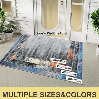 COMSLE Door Mat Soft Absorbent Indoor Front Entryway Rug Machine Washable Entrance Mats for Muddy Paws Non Slip Throw Rugs 36" x 60" Doormat for Inside Foyer Bedroom - Gray
