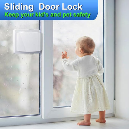 Sliding Door Lock, 6 Pack Child Safety Sliding Glass Door Lock for Sliding Glass Doors, Sliding Windows, Sliding Closet, etc. Easy to Installation Provides More Security for Your Baby and Pets