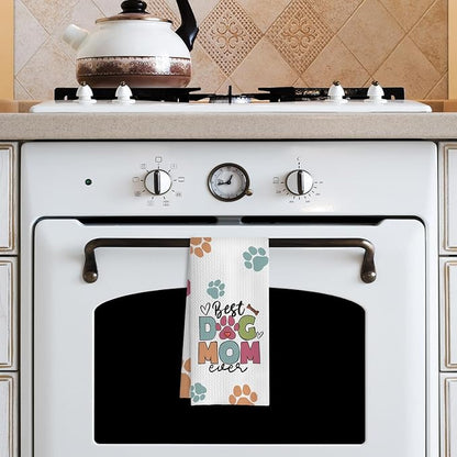 Dog Mom Gifts Kitchen Towels, Dog Lovers Owners Gifts for Women, Colorful Dogs Paws Hand Towels for Bathroom, 16x24 Inches