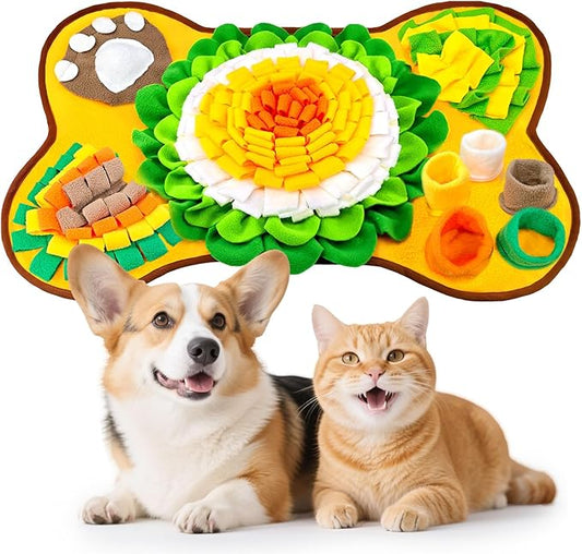 Snuffle Mat for Dogs 24"x17", Interactive Dog Enrichment Puzzle Toys to Keep Busy for Puppy Small Medium Dogs Cats, Cognitive Sniff Foraging Mat for Slow Feeding Treat Game Mental Stimulation