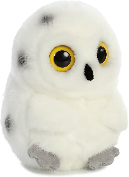 Aurora® Playful Rolly Pet™ Hoot Owl™ Stuffed Animal - Compact Size for On-the-Go Fun - for Adults, Kids, Birthdays, and Anniversaries - White 5 Inches