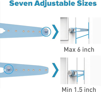 Neobay Cat Door Latch with Stabilizer, 7 Sizes Adjustable Cat Door Holder Latch to Keep Dog Out of Litter Box, No-Drill Alternative of Pet Gates and Interior Pet Door, Blue, 1 Pack