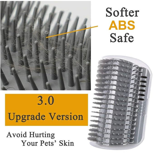 3.0 Softer Cat Self Groomer with Catnip, Dog Cat Corner Groomer,Wall Corner Scratcher Comb,Grooming Massage Brush, Perfect Scratch Massager Tool for Long & Short Fur Kitten/Puppy (4 Pack)
