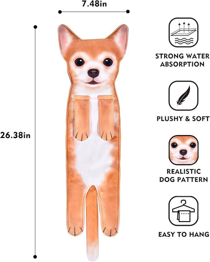 AGRIMONY Chihuahua Funny Dog Hand Towels for Kitchen Bathroom - Dog Mom Dad Gifts for Women Men- Easter Mothers Fathers Days Valentines Day Housewarming Birthday Gifts for Animal Lovers