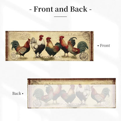 Worltoldb Vitange Chicken Curtain Valance Short Rod Pocket Window Treatment for Living Room Bedroom Kitchen Bathroom 1 Panel 54" W x 18" L
