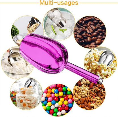 Metal Ice Scoop，Kitchen Ice Scooper for Ice Maker,Stainless Steel Small Ice Scooper for Freezer，Kitchen Gadgets Cookie Flour Pet Dog Food Scoop (purple, 3oz)
