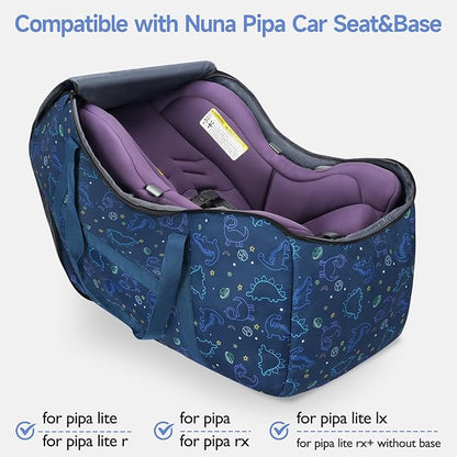 YOREPEK Infant Car Seat Travel Bag Compatible with Nuna Pipa Car Seat and Base,Fit for Graco SnugRide 35 Lite and Base,Car Seat Carrier for Airport,Carseat Travel Cover for Baby Travel Essentials,BLUE
