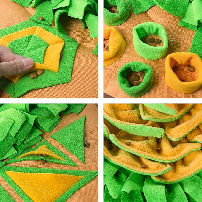 AWOOF Snuffle Mat Pet Dog Feeding Mat, 28''x28'' Interactive Dog Puzzle Toys Encourages Natural Foraging Skills