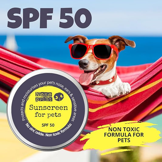 SPF 50 Sun Protection Balm For Pets 30 ML in Tin | Moisturising Sunscreen For Dogs And Cat Non-Toxic Formula Nose and Dog Paw Balm Sunblock Cream | puppy Sun Protection