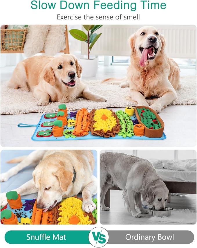 ORIA 32''x20'' Snuffle Mat for Dogs, Interactive Dog Puzzle Toy to Keep Them Busy, Encourages Natural Foraging Skills and Stress Relief, Slow Feeding Mat for Small Medium Large Dogs Cats Rabbits