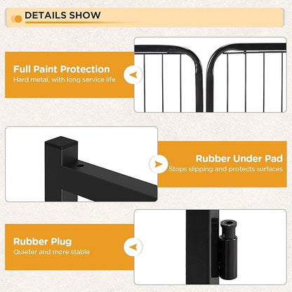 BestPet Indoor Dog Playpen,40inch 16 Panels Dog Pen Fence Outdoor Pet Playpen Pet Exercise Pen for RV Camping Yard, Black