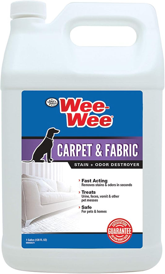 Four Paws Wee-Wee Pet Stain and Odor Eliminator for Carpet Stains 128 Ounces