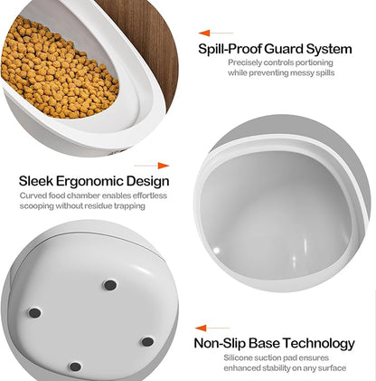 CTIME Airtight Cat Food Container for Small Dog Bird Pet Treats & Dry Food -6 lb(White)