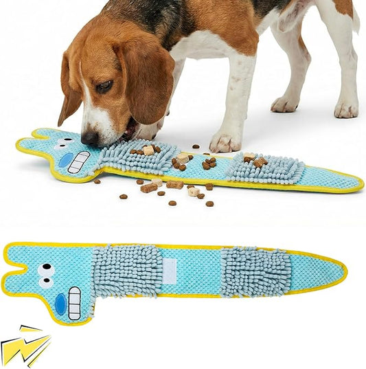 WUGO Dog Interactive Puzzle Toys - Snarl-Toothed Dog Toy Plushie Enrichment Crinkle Paper Crinkle Snuffle Treat Dispensing Smart Pet Toys Puppy Fun to Keep Them Busy