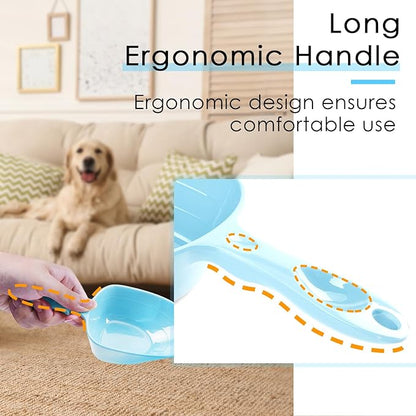 Melamine Pet Food Measuring Scoop, 1 Cup 1/2 Cup 1/4 Cup with Clear Measurement Lines for Dog, Cat, Bird, and Rabbit, Durable, Ergonomic Handle, Dishwasher safe-Baby Blue & Baby Pink