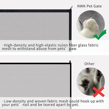 NWK Pack of 2 Magic Dog Gate for Stairs Pet Gate for The House Providing a Safe Enclosure for Pets to Play and Rest, 6 Hooks Design (2, 35''X30'')