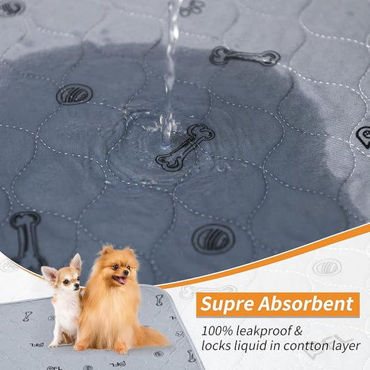 Washable Puppy Pads 2 Pack,Absorbent Washable Pee Pads for Dogs, Reusable Whelping Pads, Non-Slip Pet Mats Floor Protector for Couch Cover, Crate, Potty Training -36x48