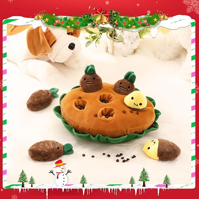 Skylety 7 Pcs Interactive Dog Toys Set, Snuffle Mat for Dogs, Treat Hiding Puzzle and Squeaky Plush, Sweet Potato Dog Toys for Small Medium Dogs, Training and Boredom Relief Plaything