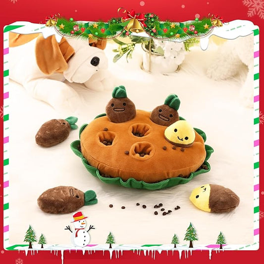 Skylety 7 Pcs Interactive Dog Toys Set, Snuffle Mat for Dogs, Treat Hiding Puzzle and Squeaky Plush, Sweet Potato Dog Toys for Small Medium Dogs, Training and Boredom Relief Plaything