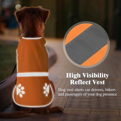 Candofly Safety Reflective Dog Vest High Visibility Pet Hunting Vest Lightweight Dog Jacket for Night Walking Hunting Camping (Orange, XX-Large)