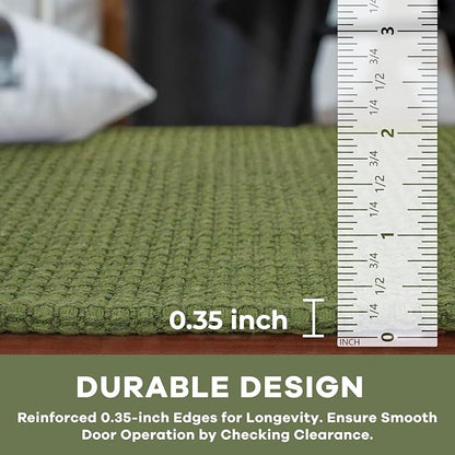 KOZYFLY Runners for Hallways 2x5 ft Washable Kitchen Runner Non Slip Rubber Backed Hall Runners Cotton Entryway Runner Rugs Floor Carpet for Indoor Backdoor Bedroom Kitchen, Bright Green/Earthy Green
