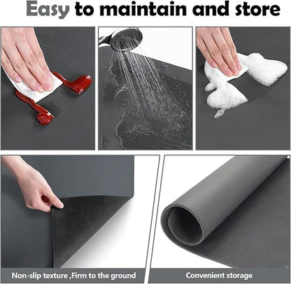 Quick Dry Coffee Maker Mat, 15" x 19" Water Absorbent Kitchen Countertop Mat With Rubber Backed, Non-Slip Large Dish Drying Mat for Kitchen Counter Home Table Coffee Bar (Gray)