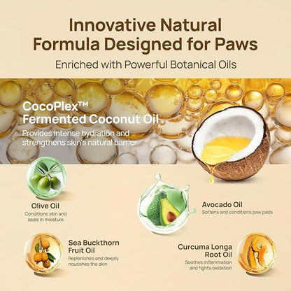 HICC PET Dog Paw Balm 0.21 oz Travel Pack for Dogs & Cats, All-Natural Paw Balm Dogs Lick Safe, Moisturizing and Healing Dry Cracked Paws, Improves Rough Paws Relieves Odor, Horse Hoof, Joint Care